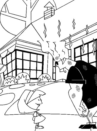 johnny bravo tired coloring page