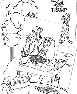 Lady and the Tramp Coloring Pages