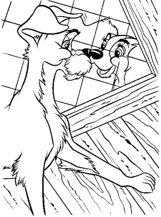 lady and the tramp coloring page