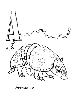 color alphabet a coloring page