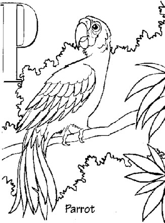 color alphabet p coloring page