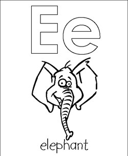 coloring letters e coloring page