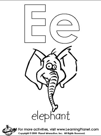 coloring letters e coloring page