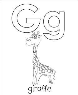 coloring letters g coloring page