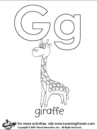 coloring letters g coloring page