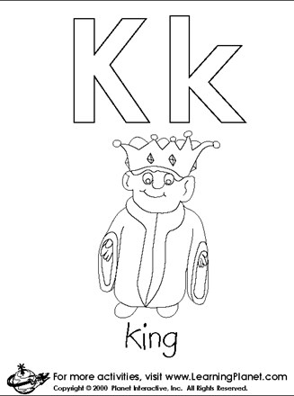 coloring letters k coloring page