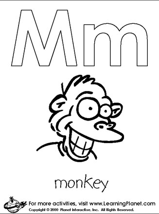 coloring letters m coloring page