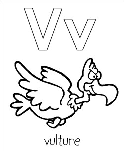 coloring letters v coloring page
