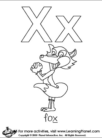 coloring letters x coloring page
