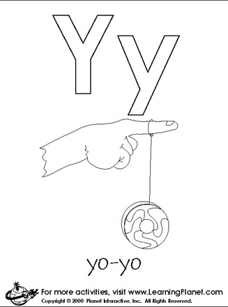 coloring letters y coloring page