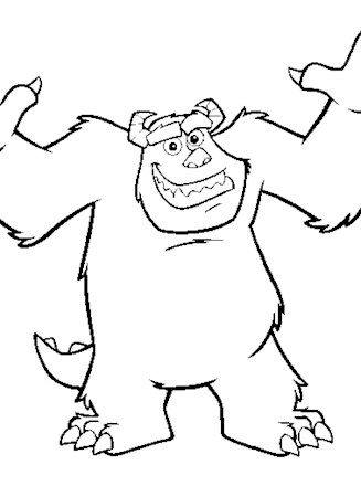 Monsters Inc Coloring Page - sulley scaring