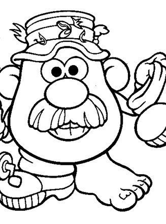 potato head fishing coloring page