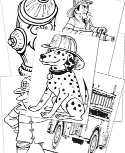 Police and Fire Fighters Coloring Pages