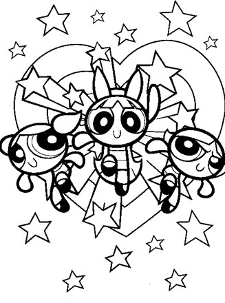 color power puff girls coloring page