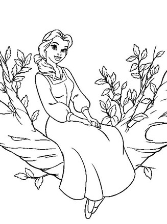 princess coloring pages belle