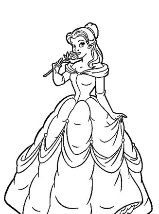 Princess Coloring Page Coloring Princess Beauty Beast Belle 5 All Kids Network