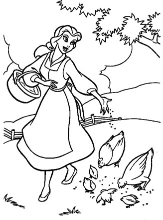 Princess Coloring Page Coloring Princess Beauty Beast Belle All Kids Network