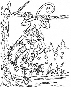 rugrats chuckie and monkey coloring page