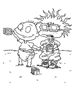 rugrats chuckie and tommy coloring page