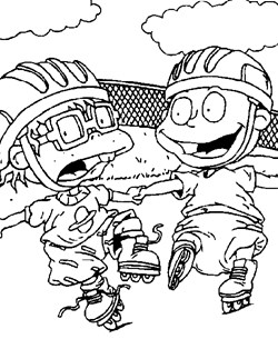 rugrats chuckie skates coloring page