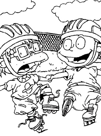 rugrats chuckie skates coloring page