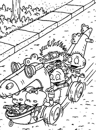 rugrats driving coloring page