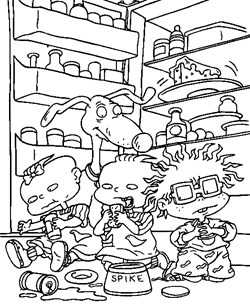 rugrats eating coloring page