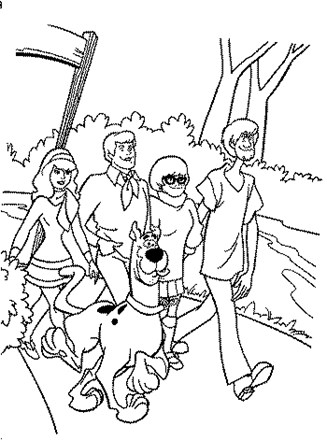scooby doo and friends coloring page