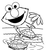 sesame street elmo turtles coloring page