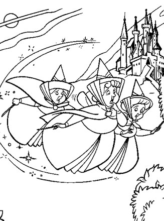 sleeping beauty fairy godmothers coloring pages