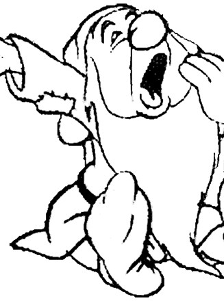 sleepy dwarf coloring page
