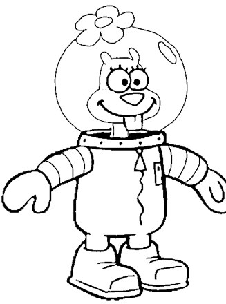 Sandy Cheeks Riding SpongeBob coloring page - Download, Print or Color  Online for Free