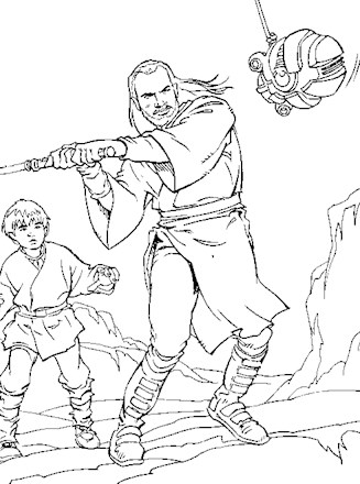 jedi training star wars coloring page