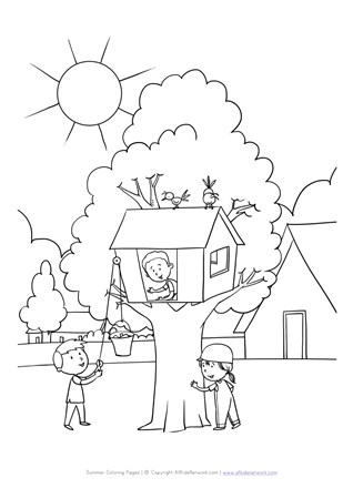 Tree House Coloring Sheets - Iweky