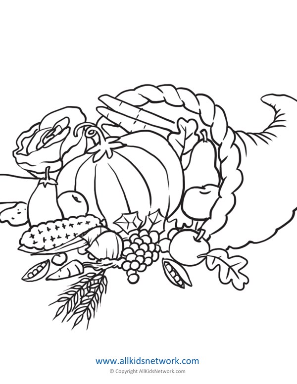 Cornucopia Coloring Pages - Bilscreen