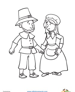 Pilgrims Coloring Page