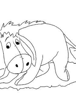 eeyore listening coloring page