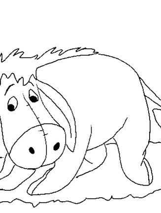 Winnie The Pooh Coloring Page Eeyore Listening All Kids