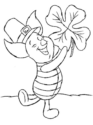 piglet st patricks day coloring page