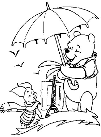 pooh blustery day coloring page