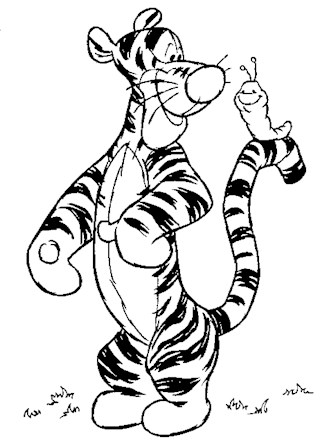 tigger worm coloring page