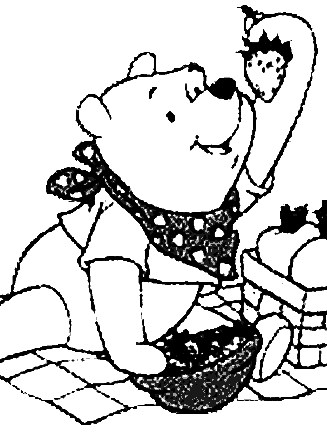 winnie the pooh picinic coloring page