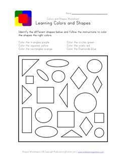 colors and shapes worksheet