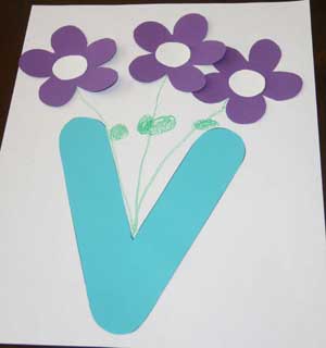 letter v vase flowers craft