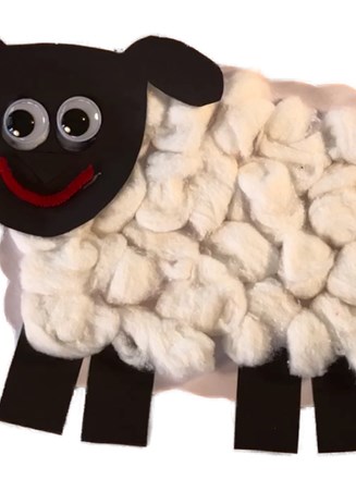 Easy Cotton Ball Sheep Craft (Free Printable)