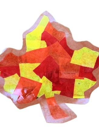 Tissue Paper Fall Leaf Craft