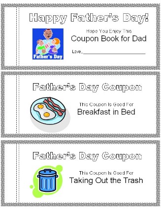 Fathers Day Coupon Book