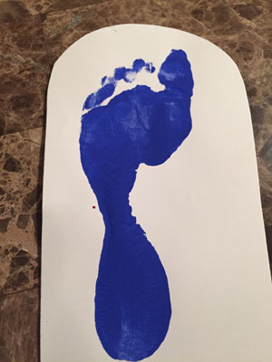 fathers day footprint bookmark craft step 1