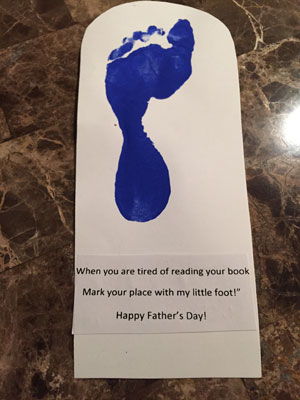 fathers day footprint bookmark craft step 3