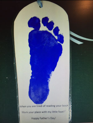 fathers day footprint bookmark craft
